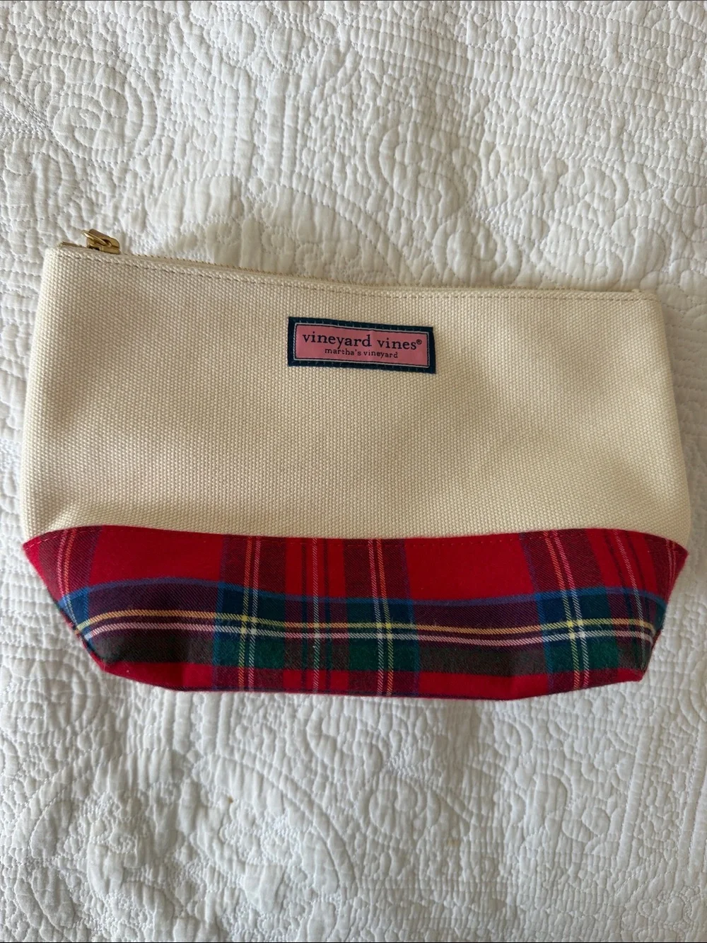 Vineyard Vines Plaid Pouch 10x6x3.5”